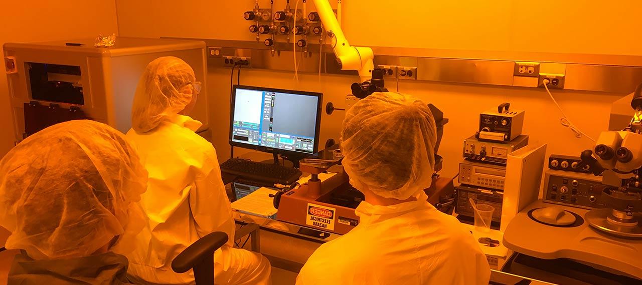 Researchers working in a lab.